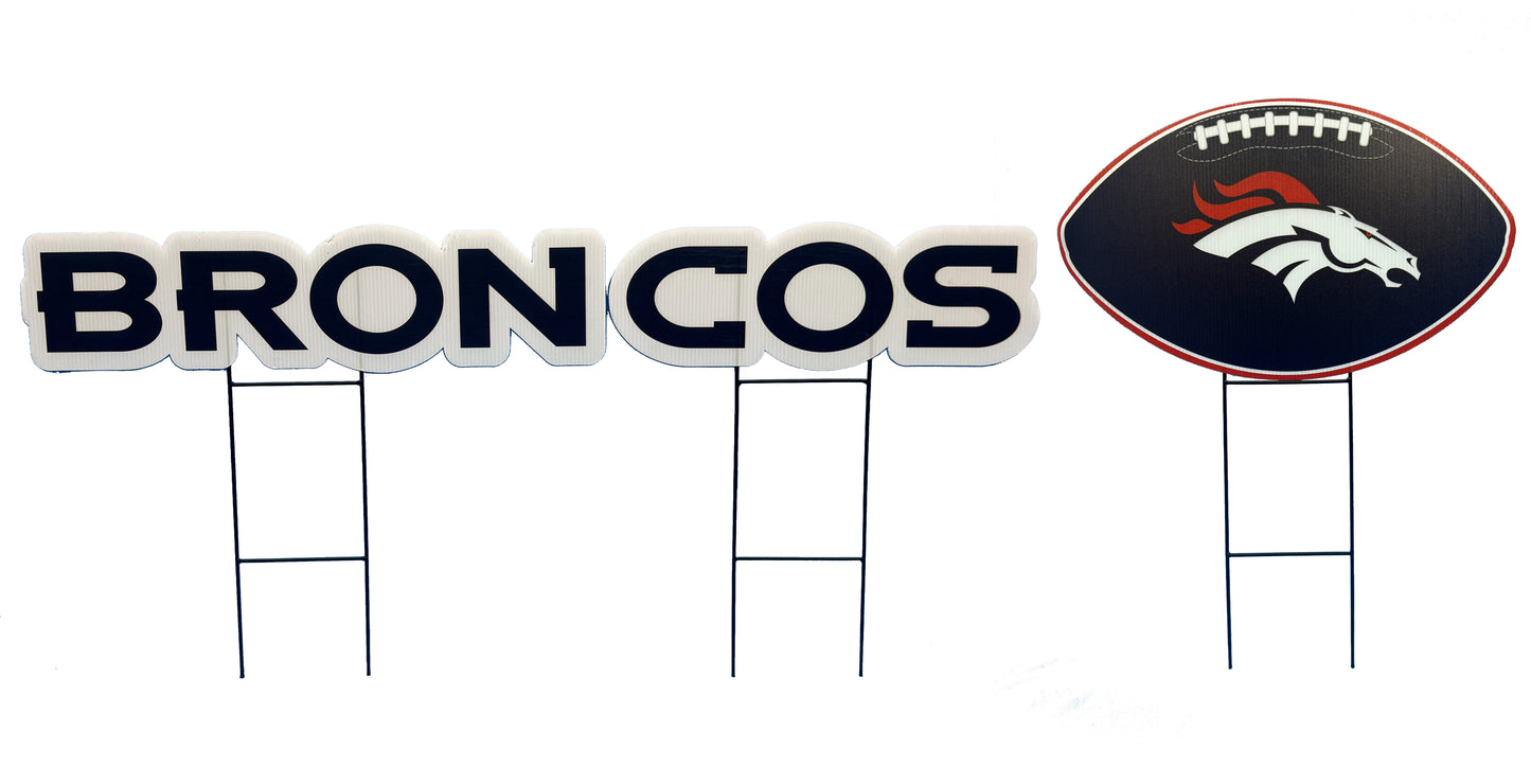 NFL Wordmark & Football 3 Pack Yard Sign Set
