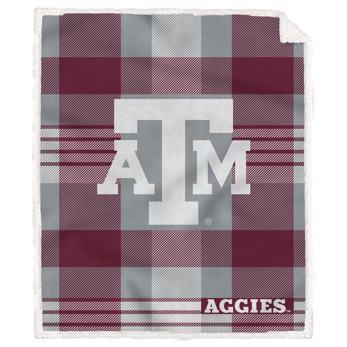 NCAA Plaid Steel Royal Plush Sherpa 60x70 Blanket