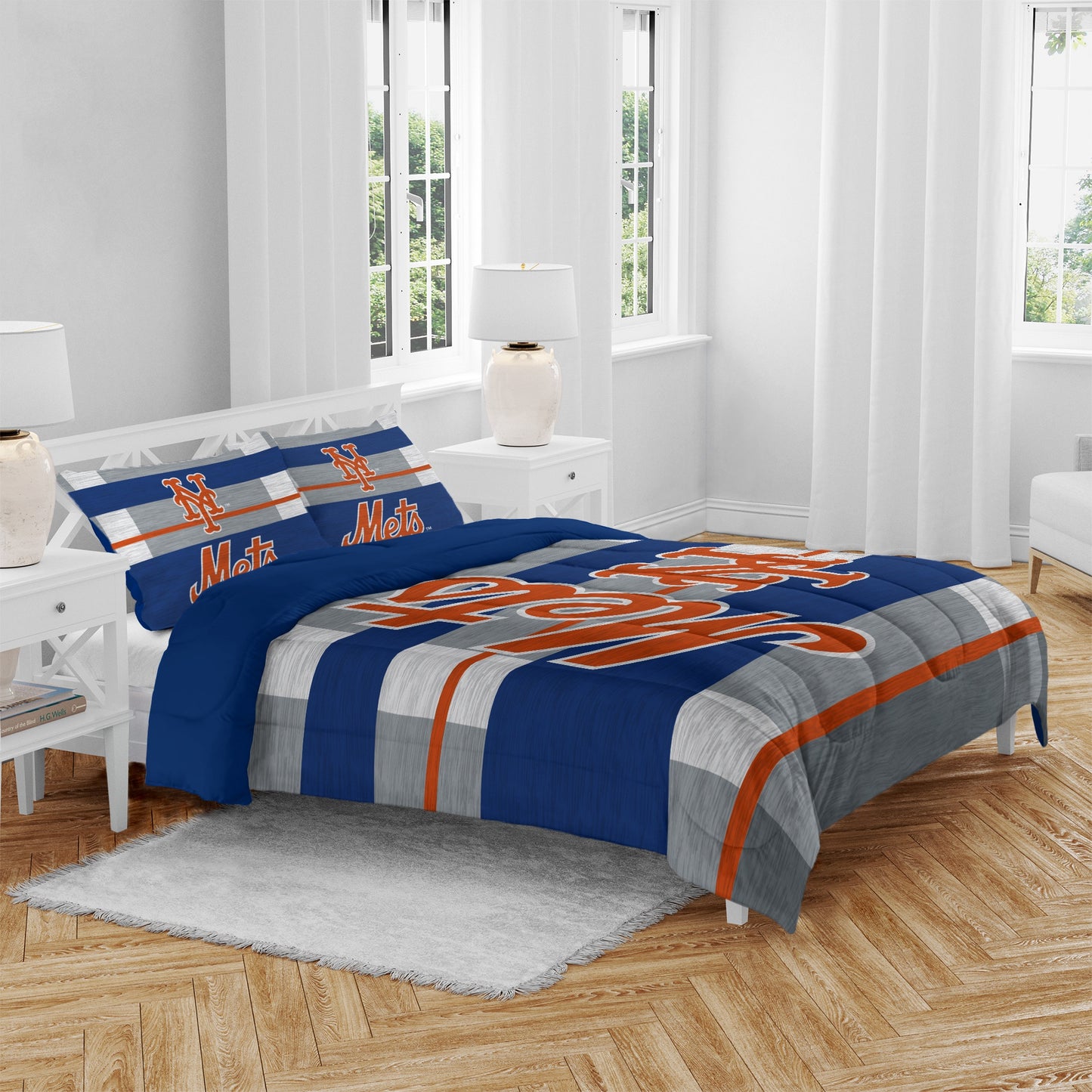 MLB Heathered Stripe 3 PC Queen Bed in a Bag