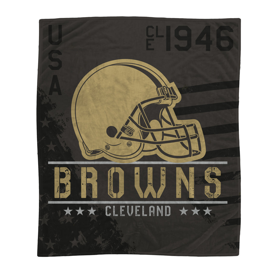 Cleveland Browns Black Camo Blanket
