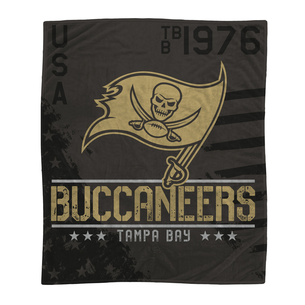 Tampa Bay Buccaneers Black Camo Blanket