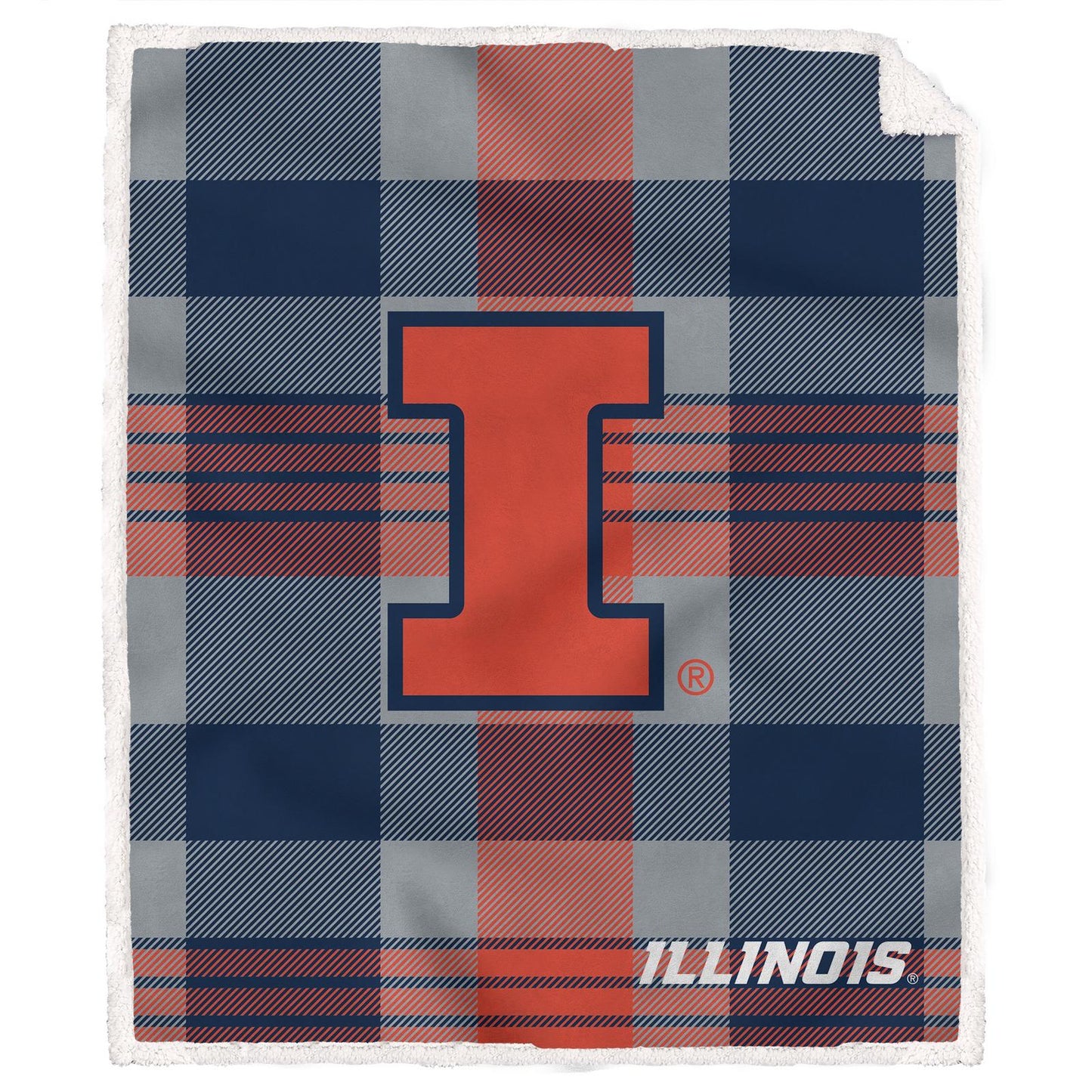 NCAA Plaid Steel Royal Plush Sherpa 60x70 Blanket