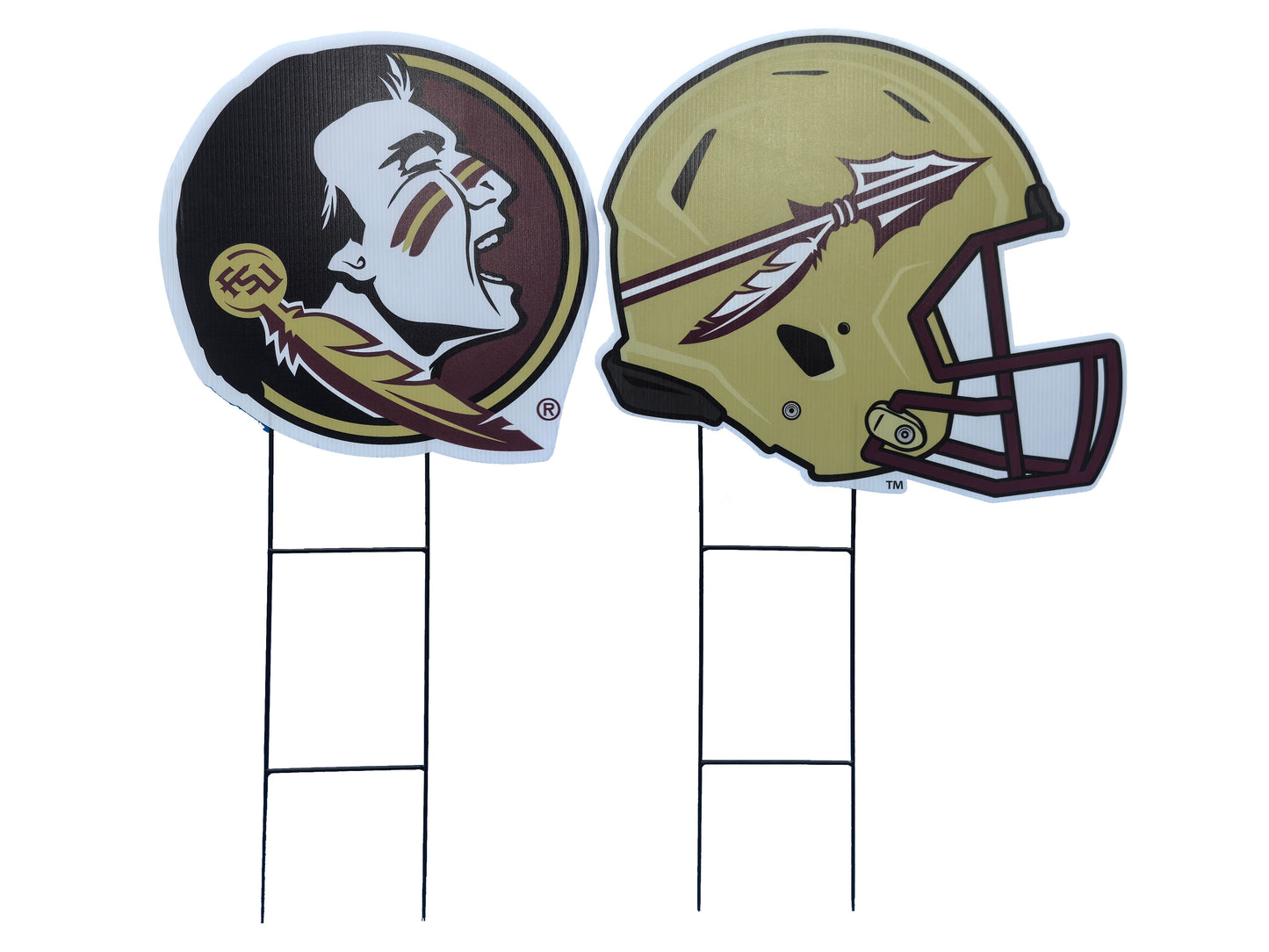 NCAA Logo and Helmet 2 Pack Yard Sign Set