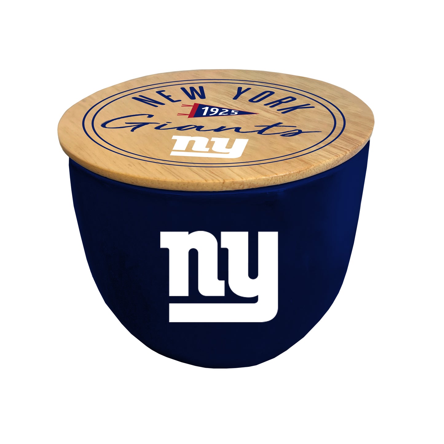 NFL Script Circle Wood Top Ceramic Candle