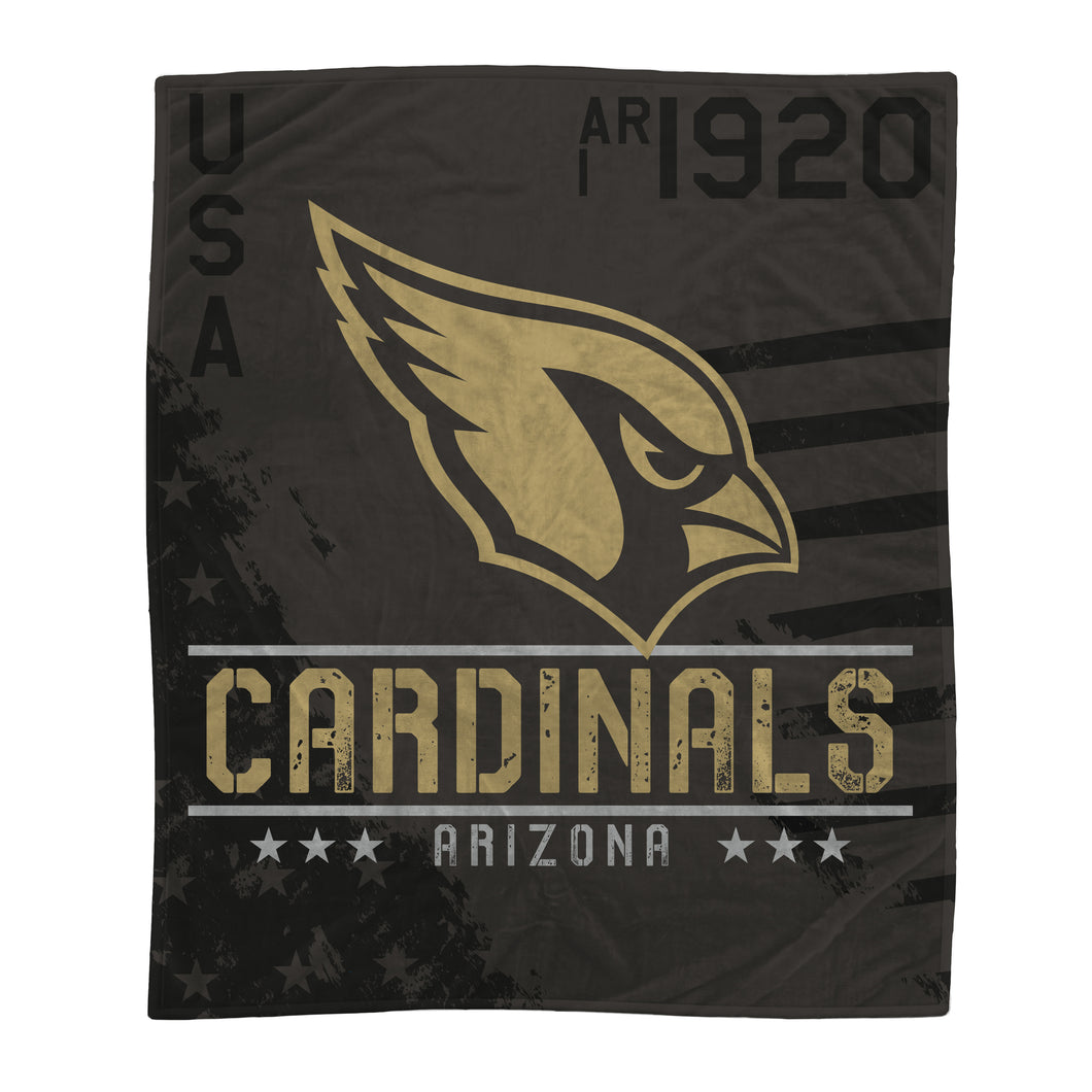Arizona Cardinals Black Camo Blanket