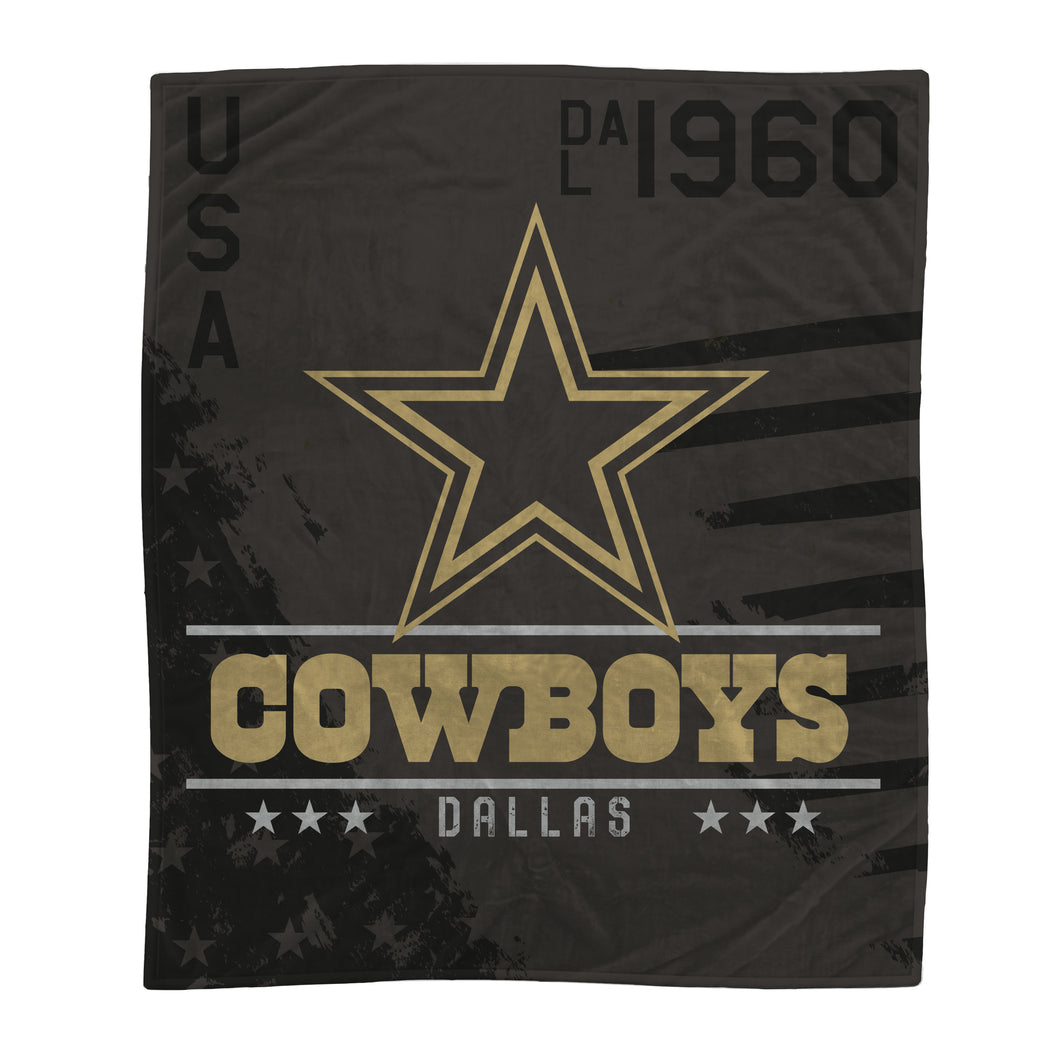 Dallas Cowboys Black Camo Blanket