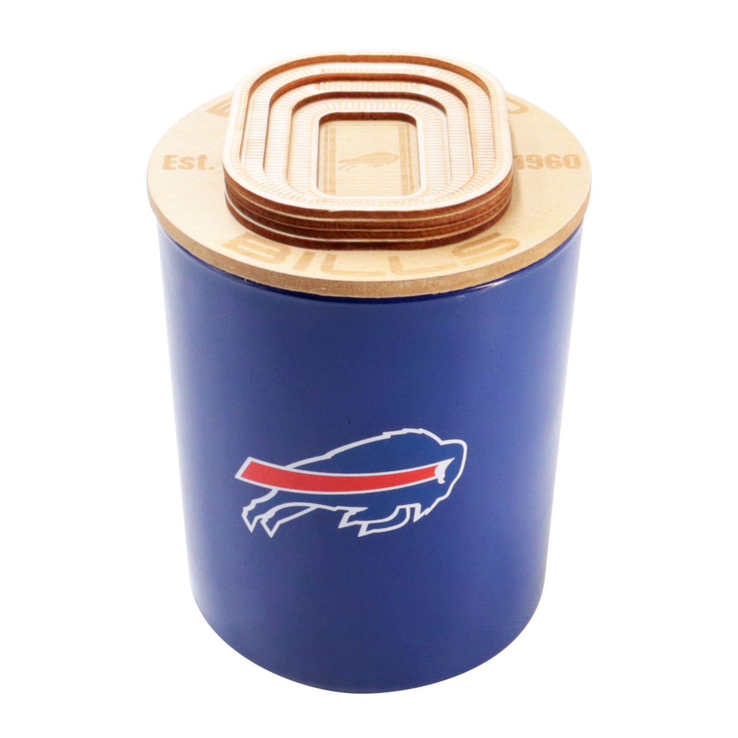 NFL Stadium Wood Top Glass Candle