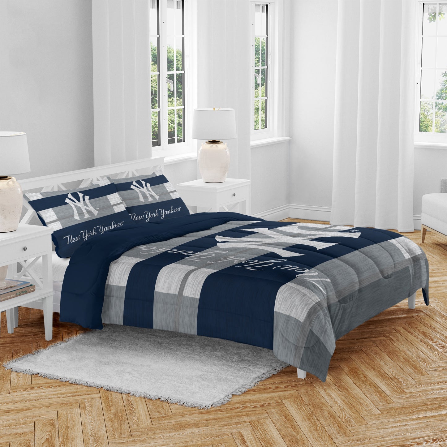 MLB Heathered Stripe 3 PC Queen Bed in a Bag