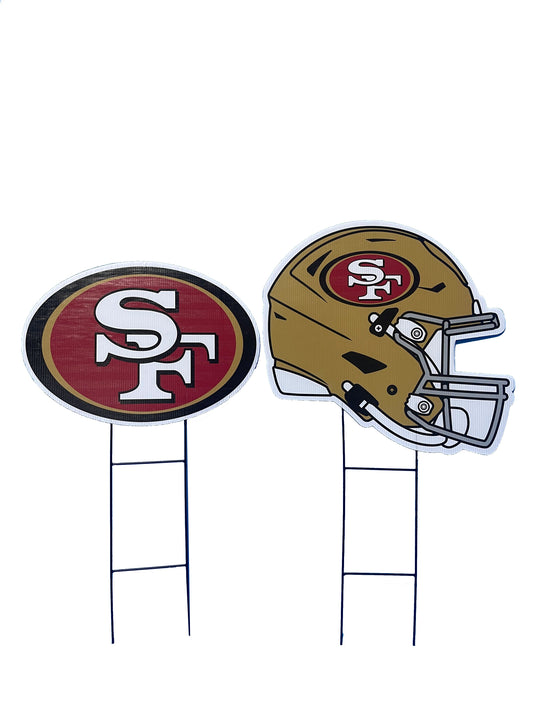 NFL Logo and Helmet 2 Pack Yard Sign Set