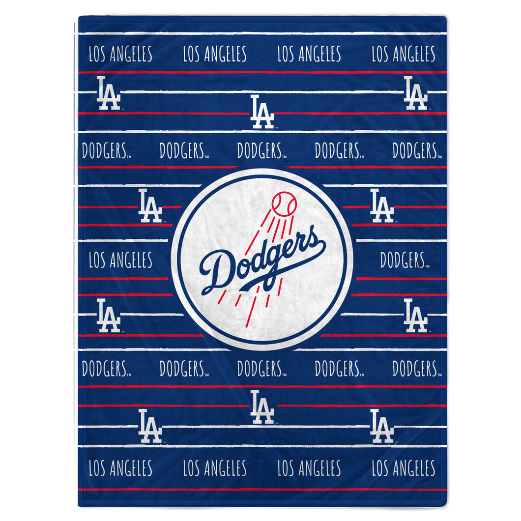 Los Angeles Dodgers Logo Stripe Blanket
