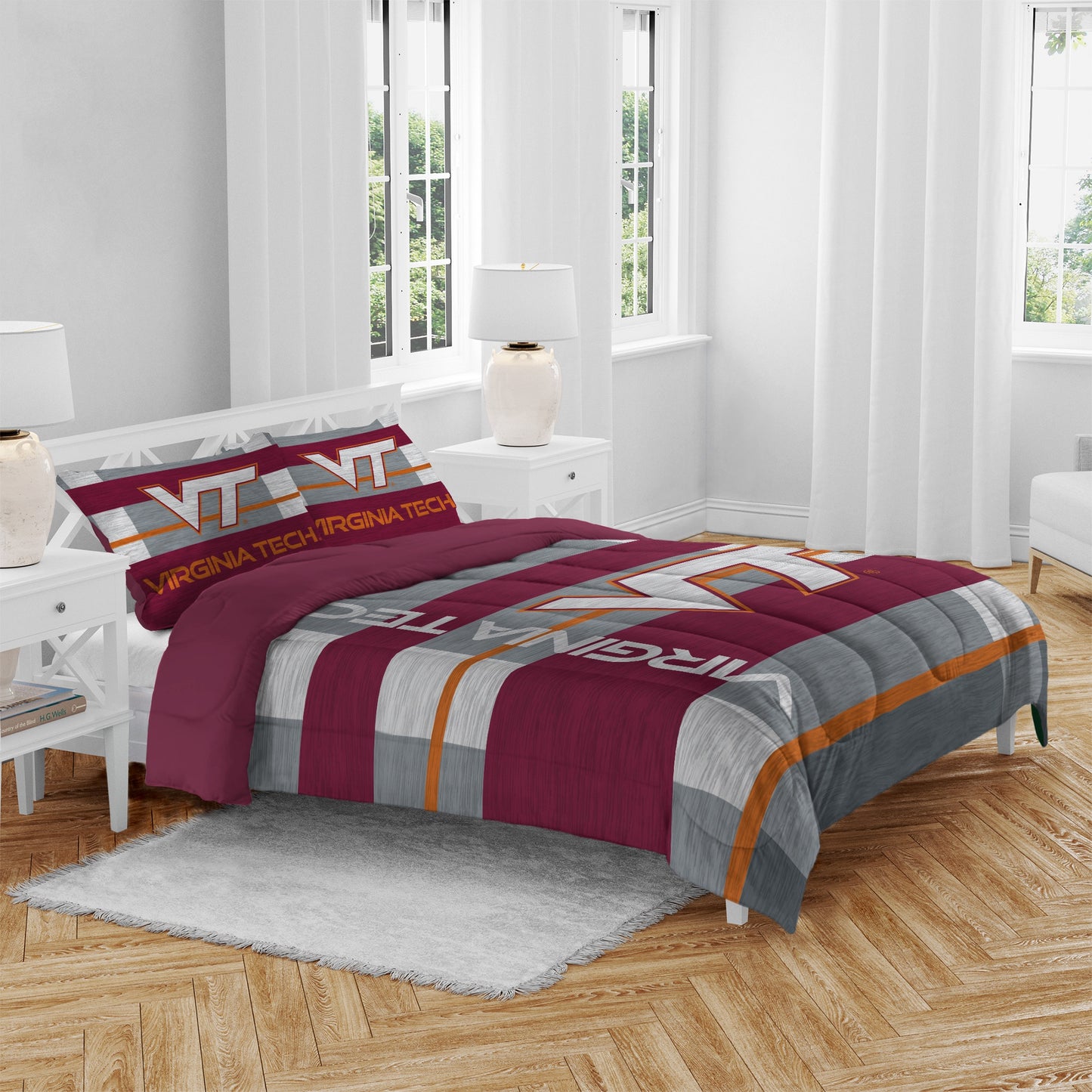 NCAA Heathered Stripe 3 PC Queen Bed in a Bag