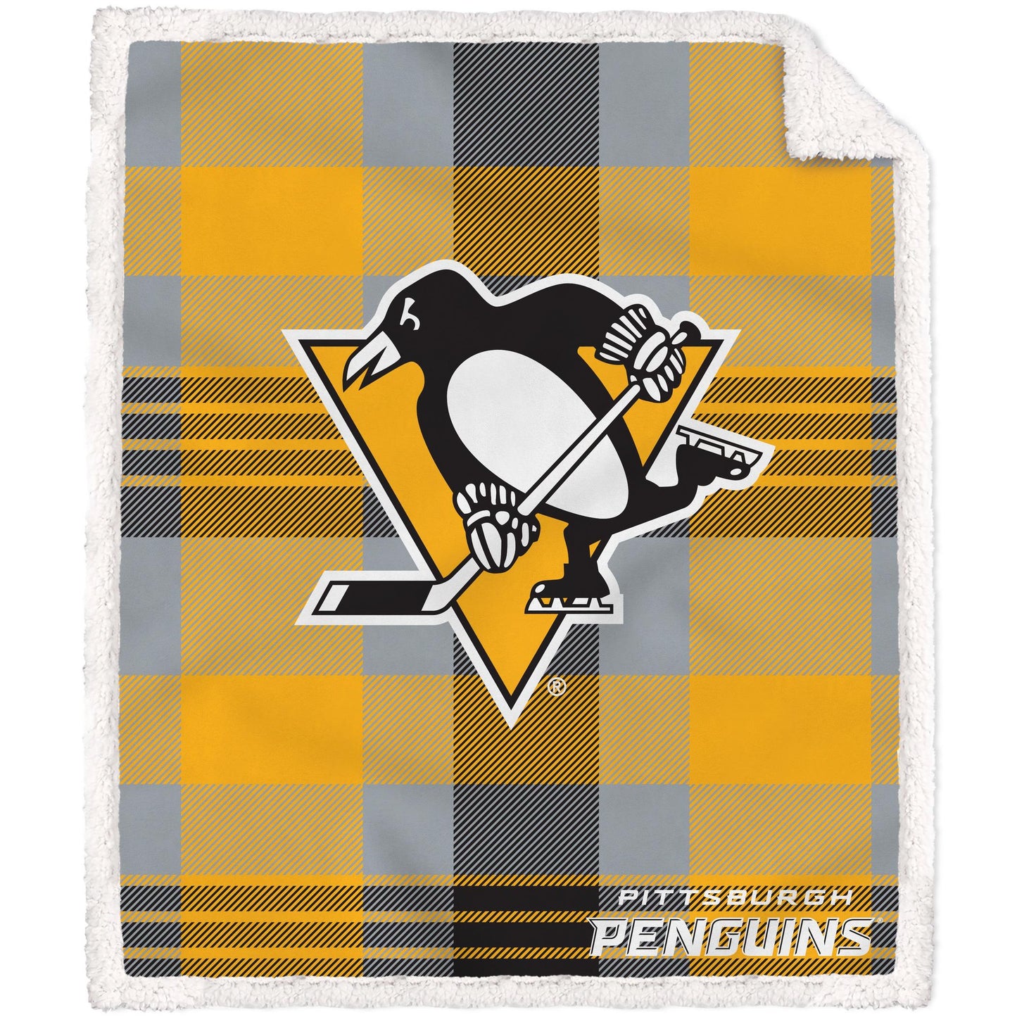 NHL Plaid Steel Royal Plush Sherpa 60x70 Blanket