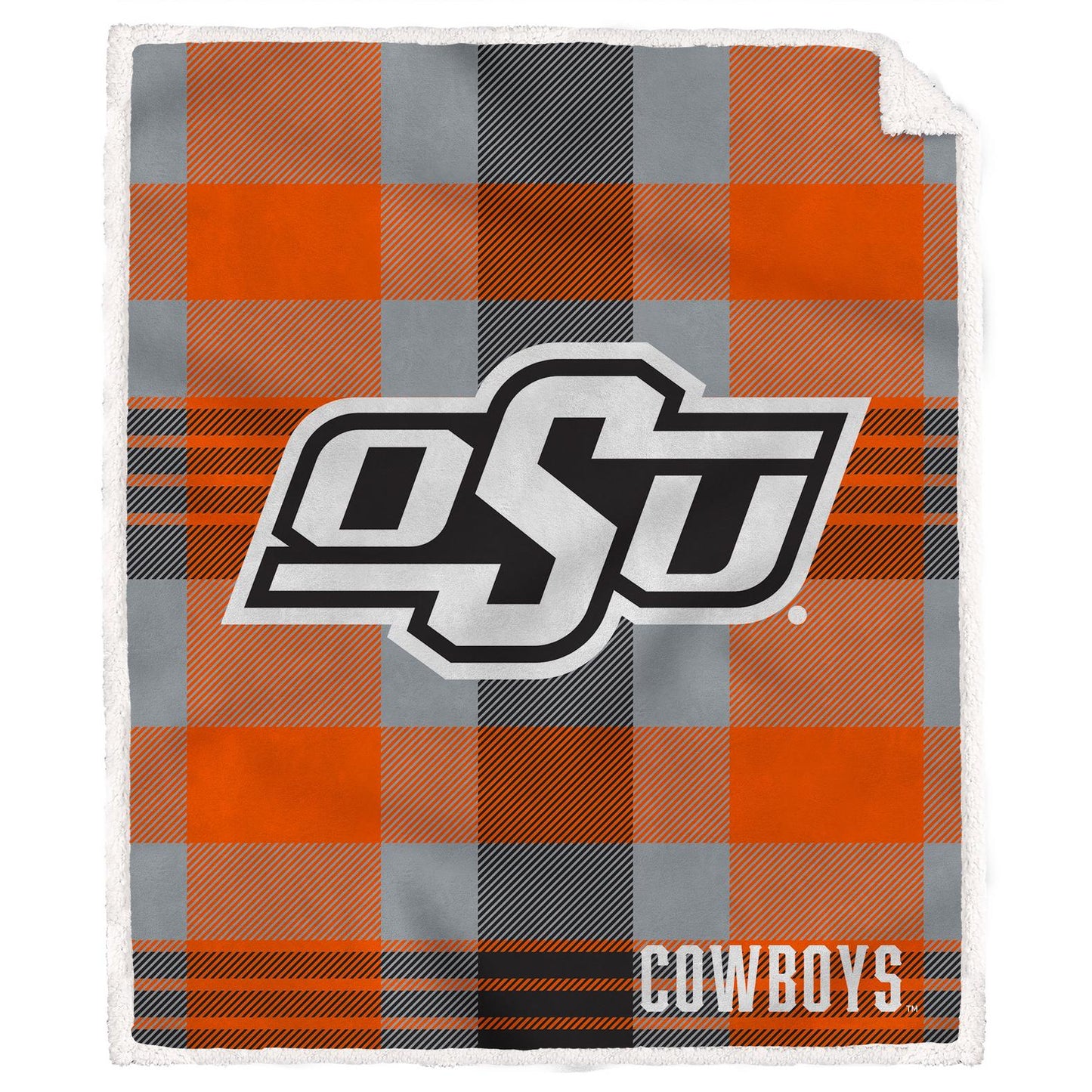 NCAA Plaid Steel Royal Plush Sherpa 60x70 Blanket