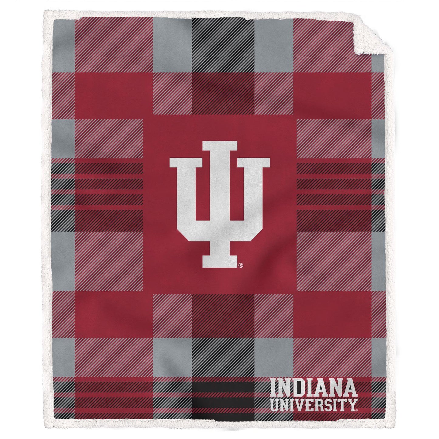 NCAA Plaid Steel Royal Plush Sherpa 60x70 Blanket