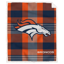 Load image into Gallery viewer, NFL Plaid Steel Royal Plush Sherpa 60x70 Blanket
