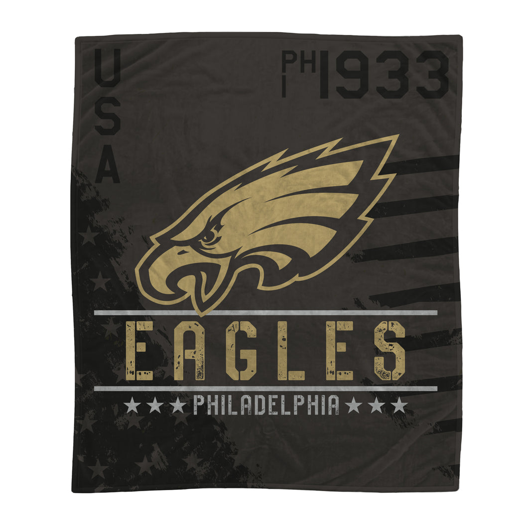 Philadelphia Eagles Black Camo Blanket