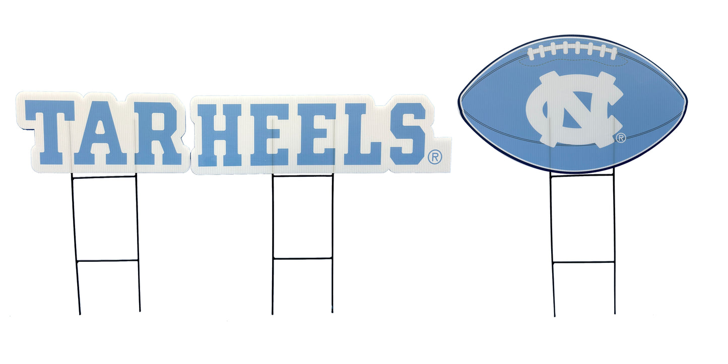 NCAA Wordmark & Football 3 Pack Yard Sign Set