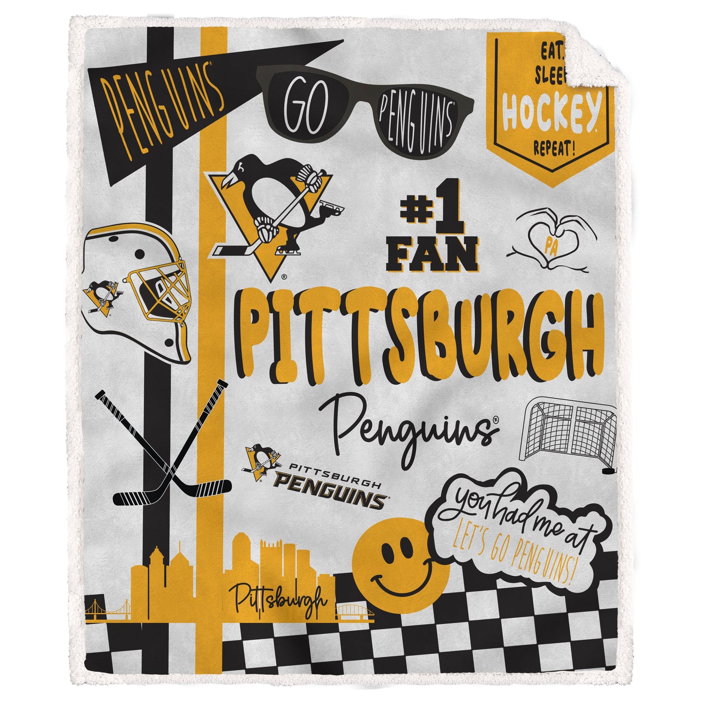 NHL Loco Fan Ultra Cozy 60x70 Sherpa Blanket
