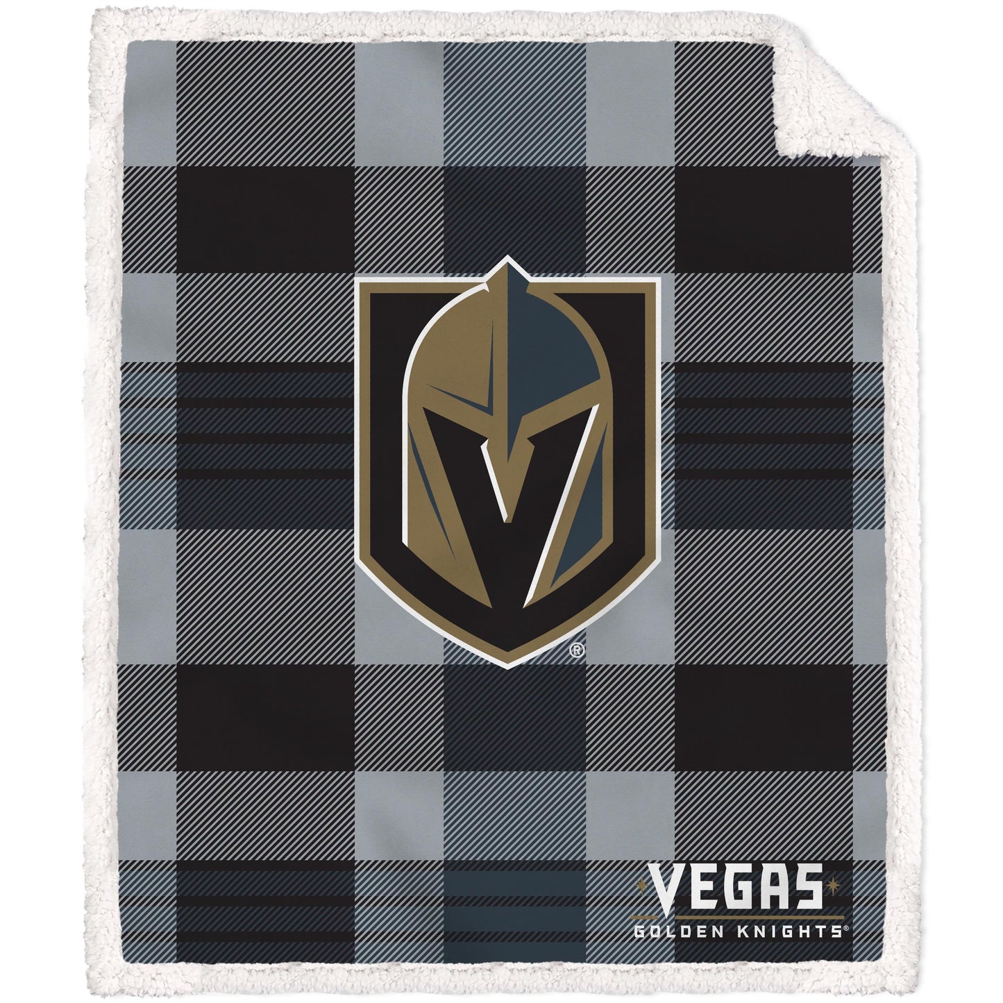 NHL Plaid Steel Royal Plush Sherpa 60x70 Blanket