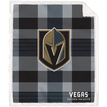 Load image into Gallery viewer, NHL Plaid Steel Royal Plush Sherpa 60x70 Blanket
