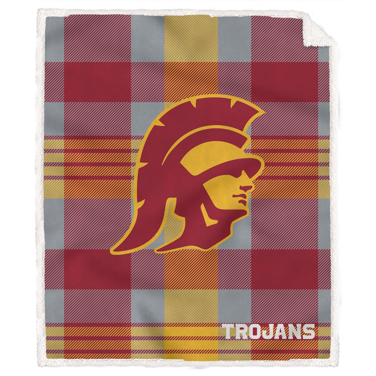 NCAA Plaid Steel Royal Plush Sherpa 60x70 Blanket
