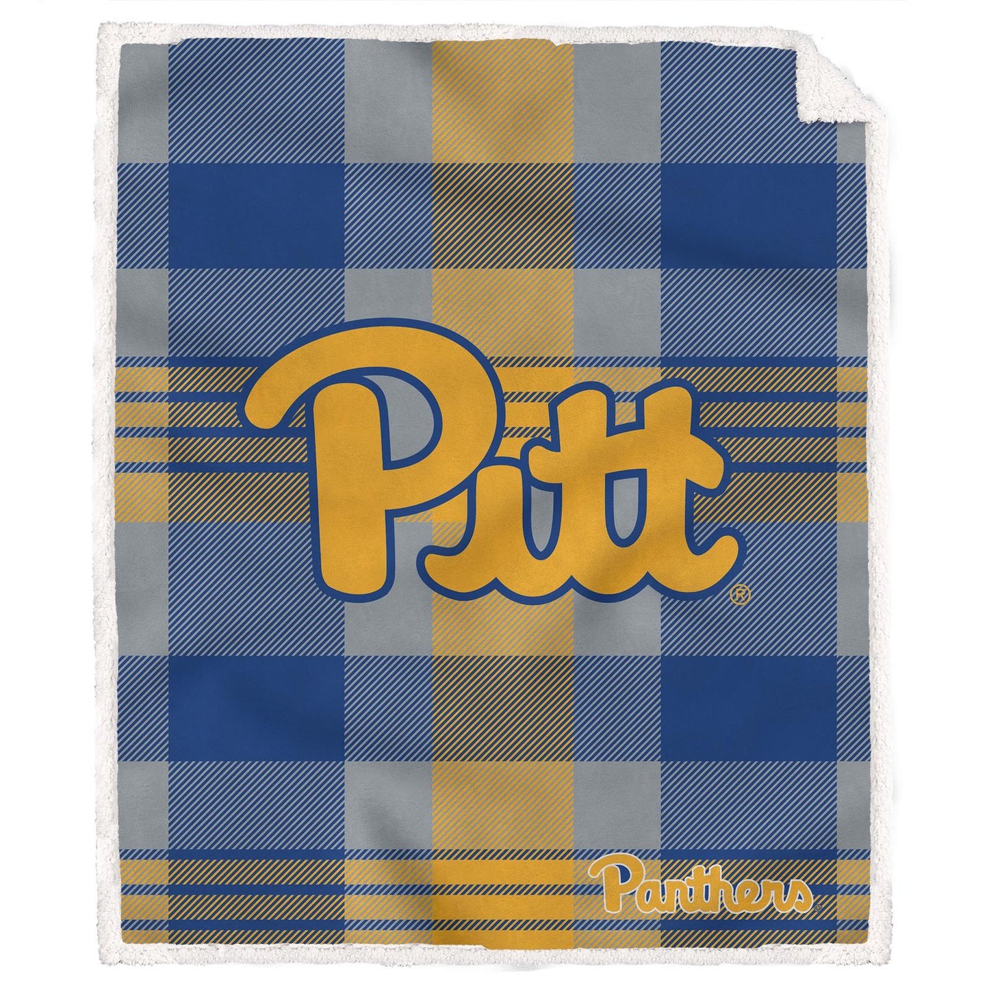 NCAA Plaid Steel Royal Plush Sherpa 60x70 Blanket
