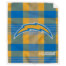 Load image into Gallery viewer, NFL Plaid Steel Royal Plush Sherpa 60x70 Blanket

