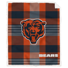Load image into Gallery viewer, NFL Plaid Steel Royal Plush Sherpa 60x70 Blanket
