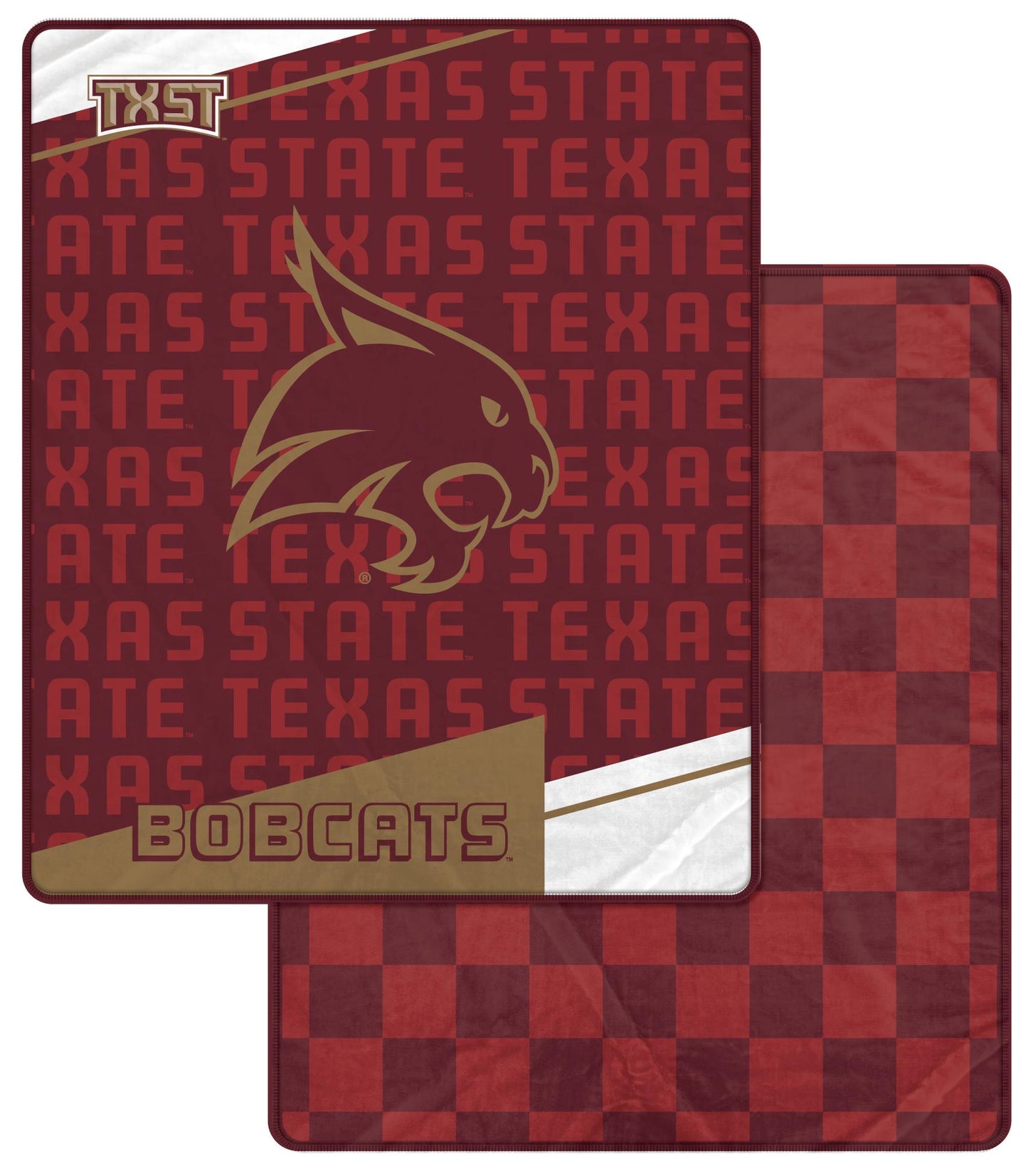 NCAA Diagonal Ghost Checker 60x70 Blanket