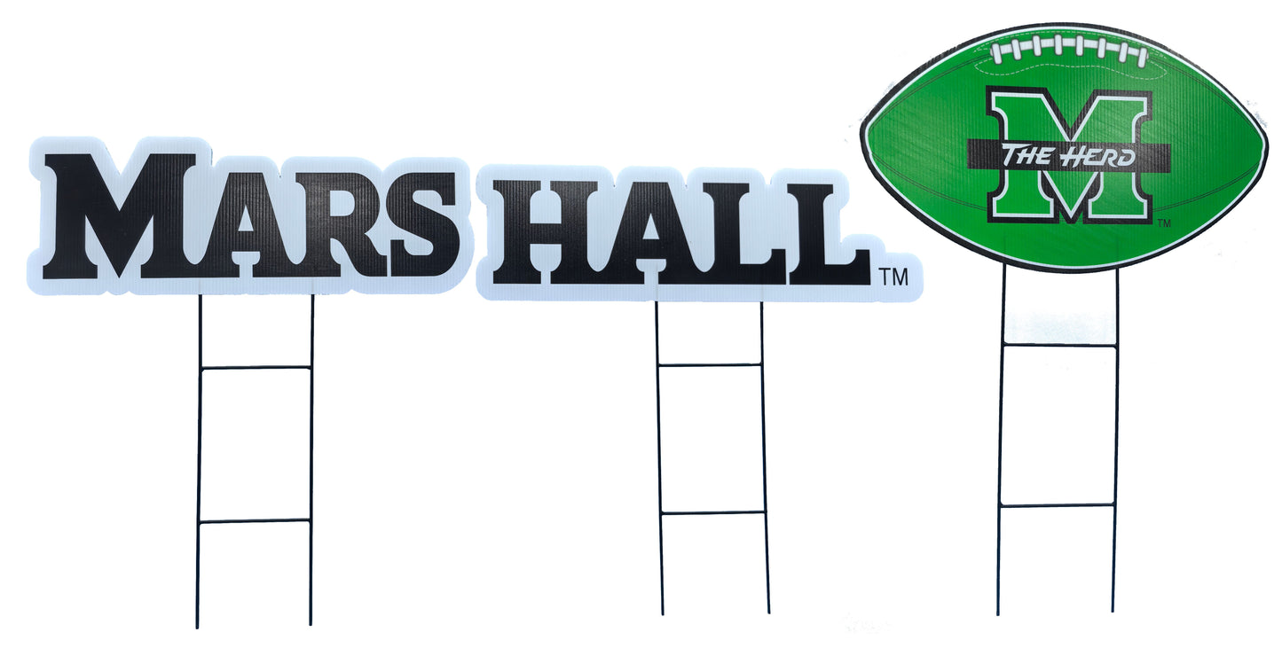 NCAA Wordmark & Football 3 Pack Yard Sign Set