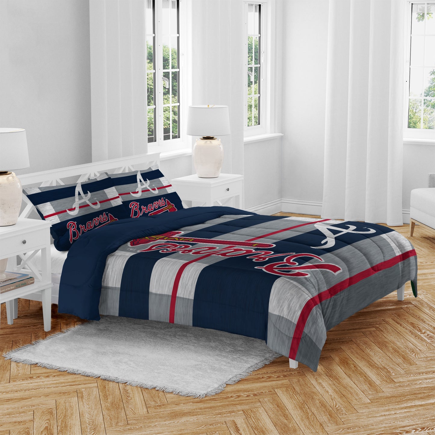 MLB Heathered Stripe 3 PC Queen Bed in a Bag