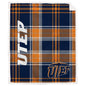 NCAA Playmaker Plaid Ultra Cozy Sherpa Throw