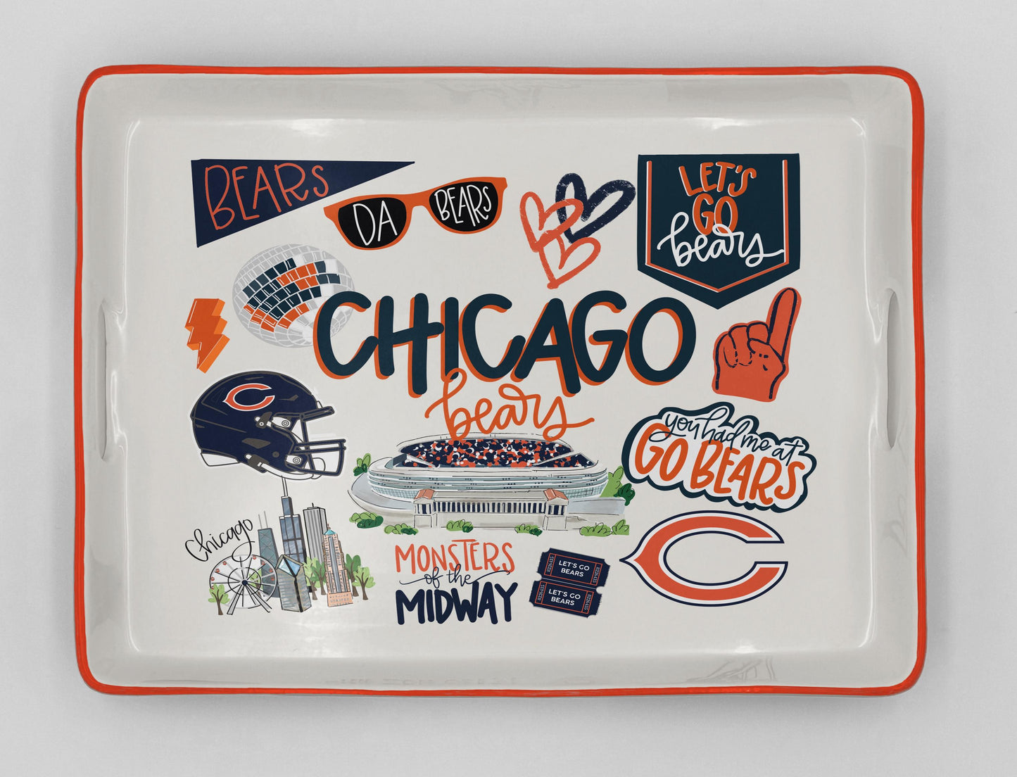 NFL Loco Fan Large Serving Tray w/Handles