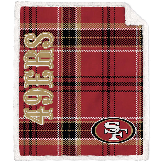 NFL Playmaker Plaid Ultra Cozy Sherpa Throw
