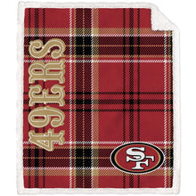 Load image into Gallery viewer, NFL Playmaker Plaid Ultra Cozy Sherpa Throw
