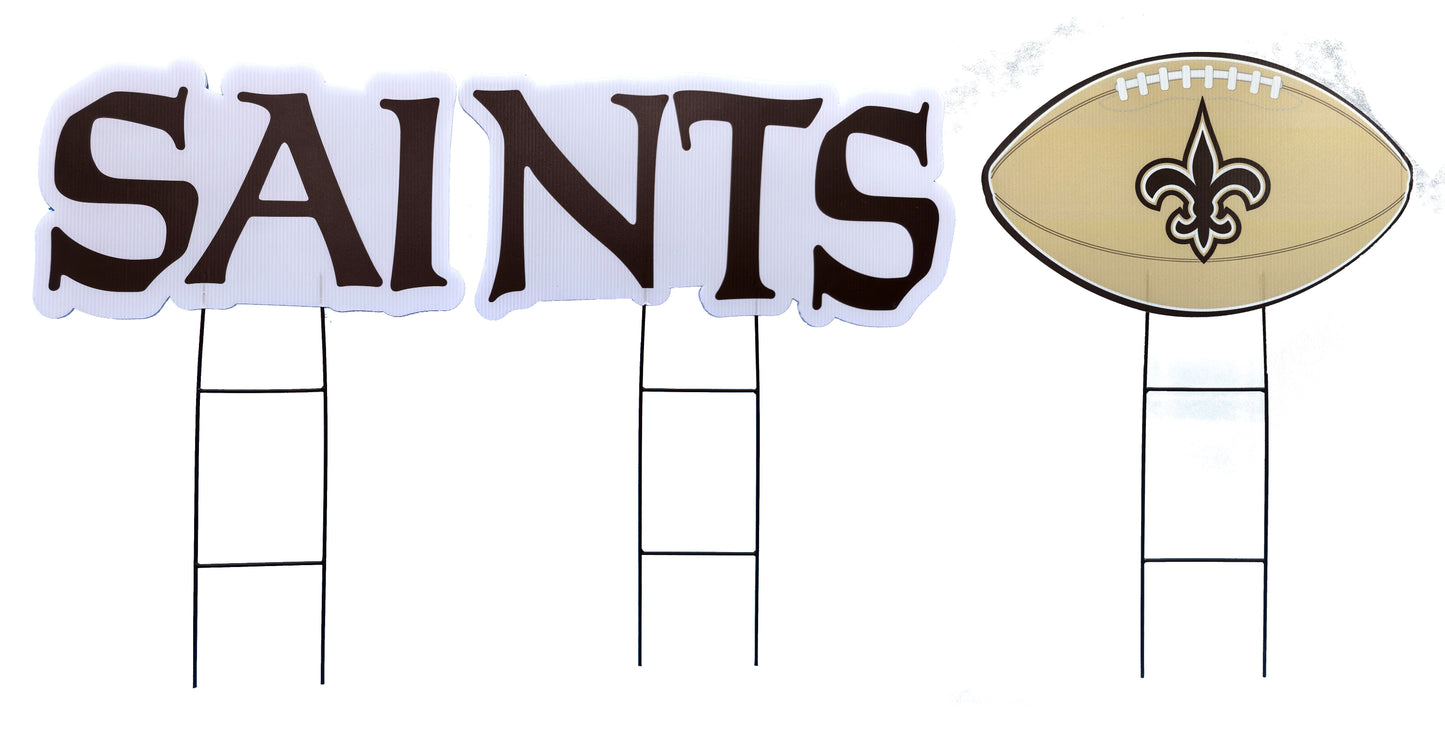 NFL Wordmark & Football 3 Pack Yard Sign Set