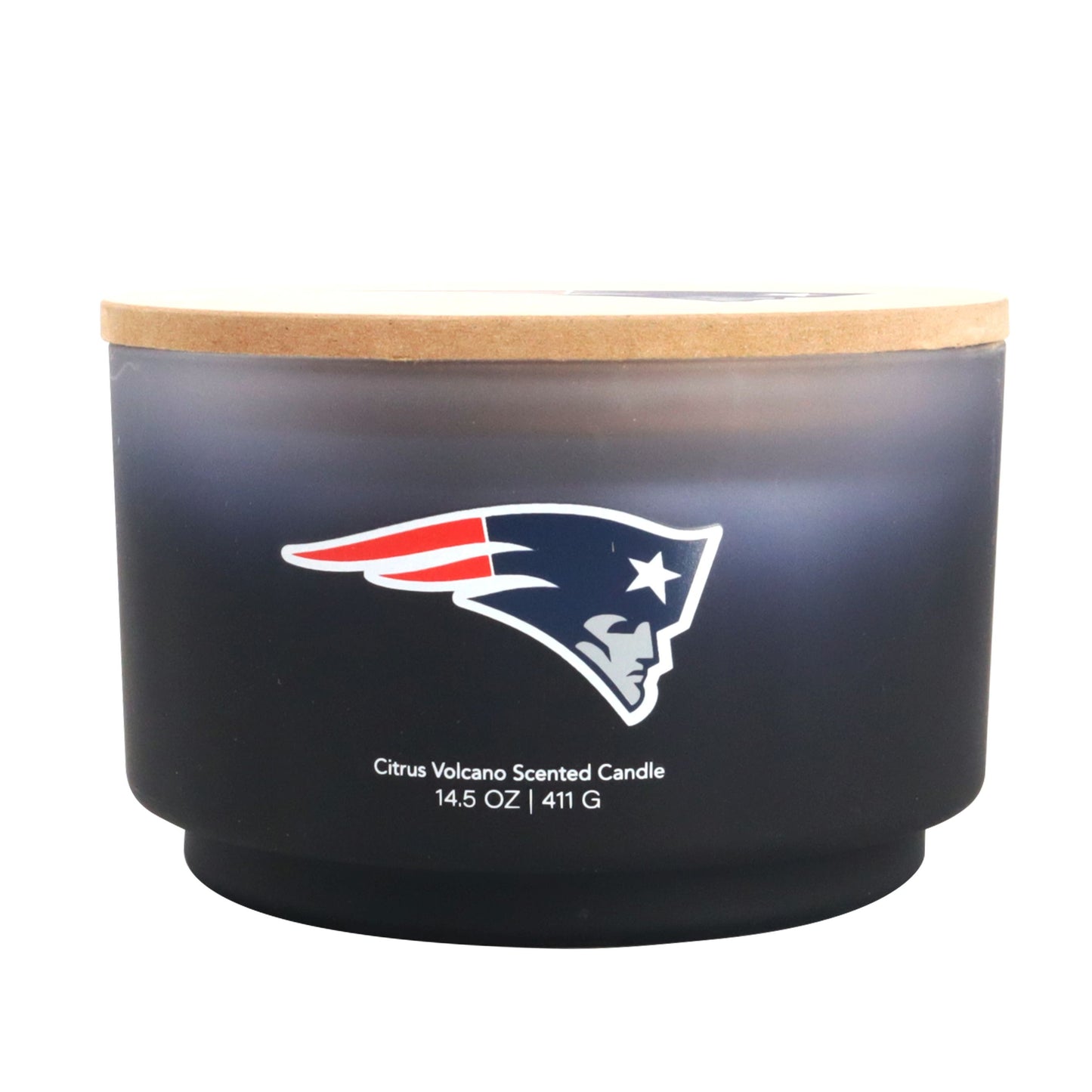 NFL Glass Gradient 14.5 oz Candle Print Wood Top