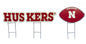 NCAA Wordmark & Football 3 Pack Yard Sign Set