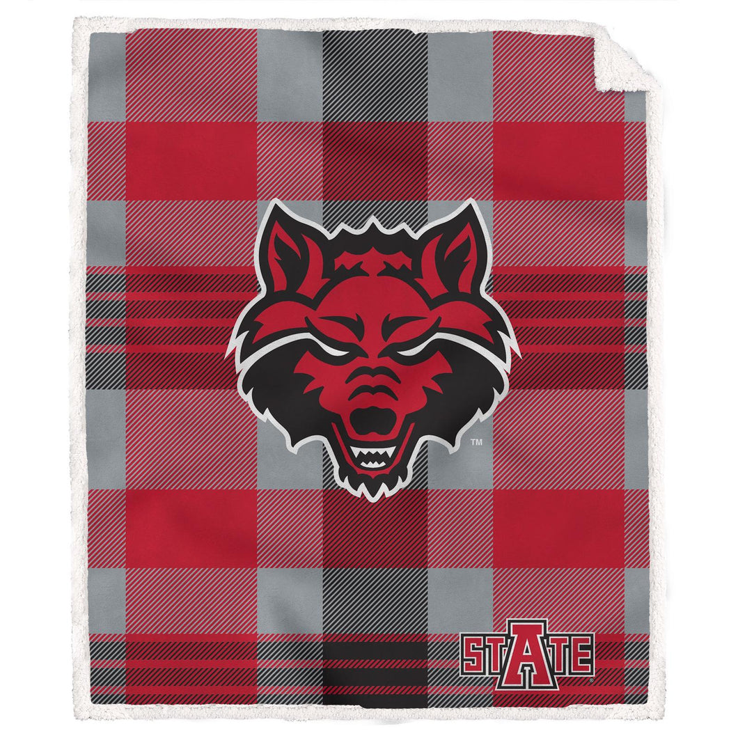 NCAA Plaid Steel Royal Plush Sherpa 60x70 Blanket
