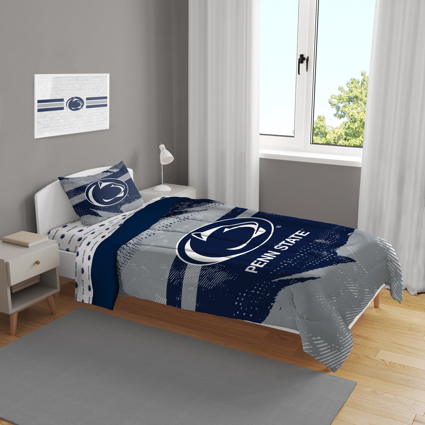 NCAA Slanted Stripe 4 PC Twin Bed in a Bag