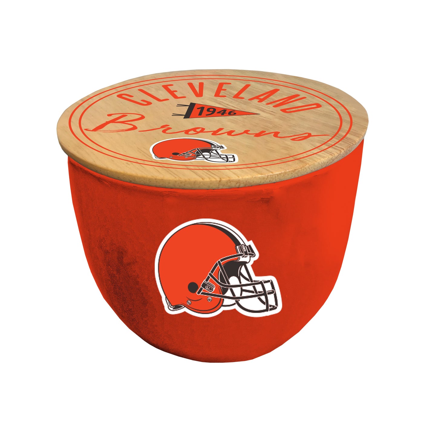 NFL Script Circle Wood Top Ceramic Candle