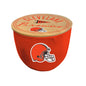 NFL Script Circle Wood Top Ceramic Candle