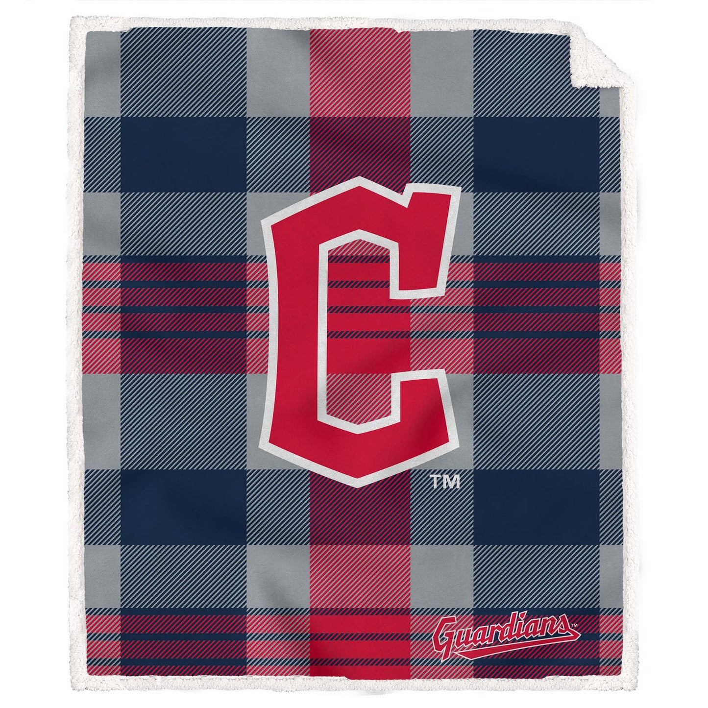 MLB Plaid Steel Royal Plush Sherpa 60x70 Blanket