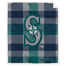 Load image into Gallery viewer, MLB Plaid Steel Royal Plush Sherpa 60x70 Blanket
