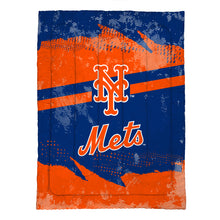 Load image into Gallery viewer, New York Mets Slanted Stripe 4 Piece Twin Bed in a Bag

