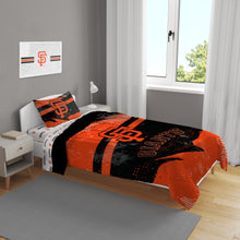 Load image into Gallery viewer, San Francisco Giants Slanted Stripe 4 Piece Twin Bed in a Bag

