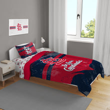 Load image into Gallery viewer, St Louis Cardinals Slanted Stripe 4 Piece Twin Bed in a Bag
