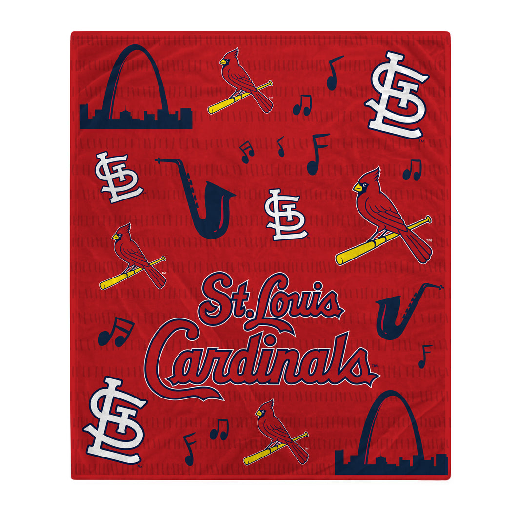 St Louis Cardinals Hometown Logos Blanket