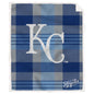 MLB Plaid Steel Royal Plush Sherpa 60x70 Blanket