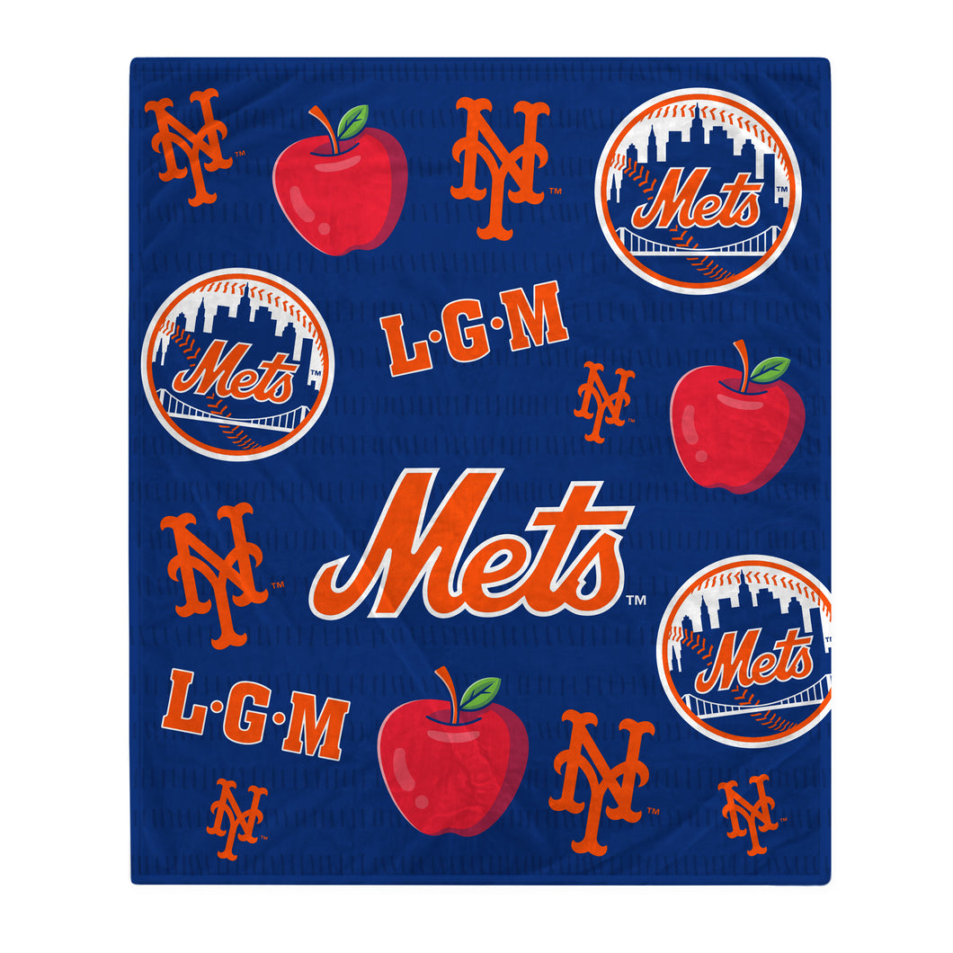 New York Mets Hometown Logos Blanket